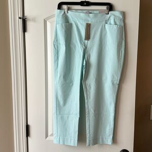 Chico’s so slimming Brigitta’s slim leg size 14–pulll on —color aqua haze